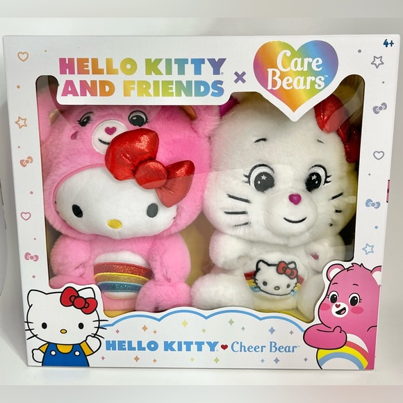 Hello Kitty x Care Bears Plush Set 2pk Hello Kitty & Cheer Bear - Picture 1 of 11